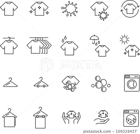 衣服線描圖標集 109328437