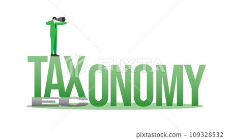 Changing of a new global business policy. Vision businessman on Economy changes to Taxonomy. 109328532