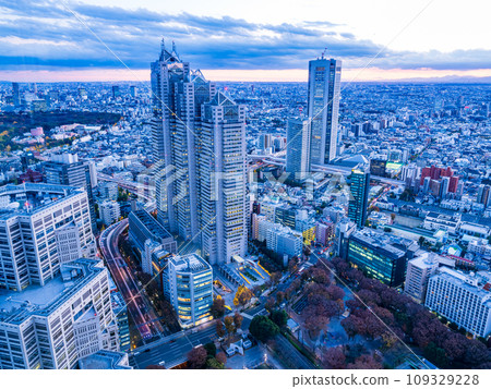 (Tokyo) Evening view of Tokyo cityscape from the Tokyo Metropolitan Government Building (Tokyo) Evening view of Tokyo cityscape from the Tokyo Metropolitan Government Building 109329228
