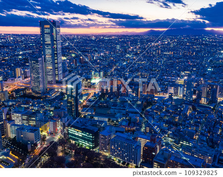 (東京)從東京都廳舍的展望台欣賞東京都市夜景 (東京)從東京都廳舍的展望台欣賞東京都市夜景 109329825