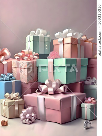 painted gifts with realistic pastel background tones 109330016