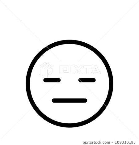 面無表情的表情符號圖示臉部表情簡單的白色背景向量 109330193