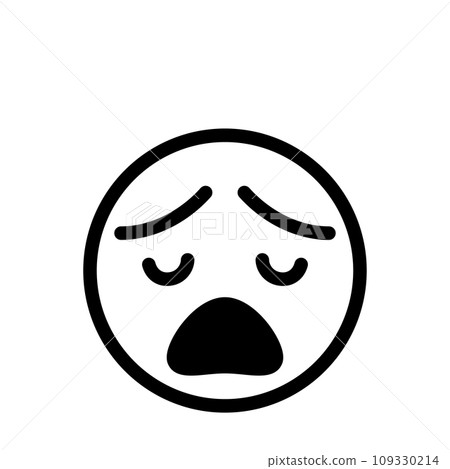 Disgusted Emoji Icon Face Expression Simple White Background Vector 109330214