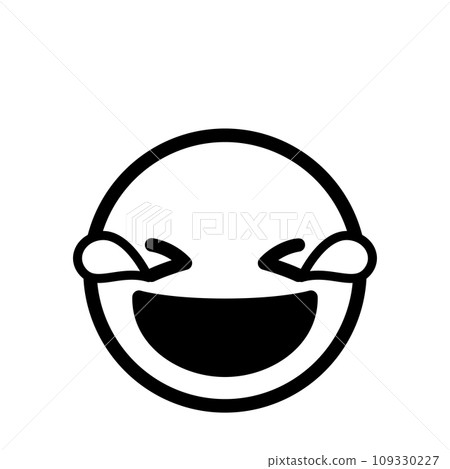 Laughter Emoji Icon Face Expression Simple White Background Vector 109330227