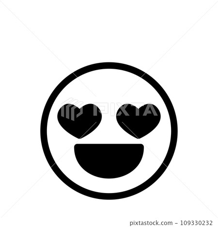 Eyes are heart emoji icon face expression simple white background vector 109330232