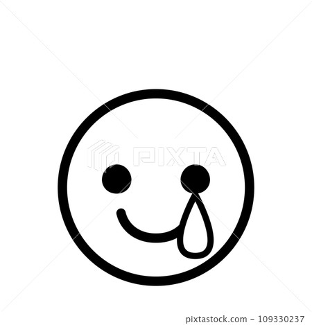 微笑哭泣的表情符號圖示面部表情簡單的白色背景向量 109330237