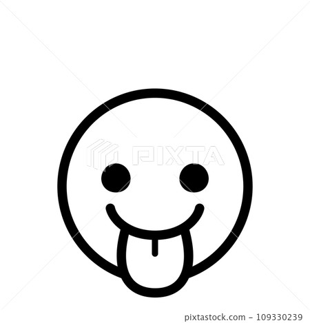 Sticking out tongue emoji icon face expression simple white background vector 109330239