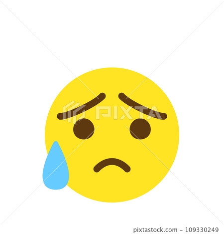Trouble Emoji Icon Face Expression Simple White Background Vector 109330249