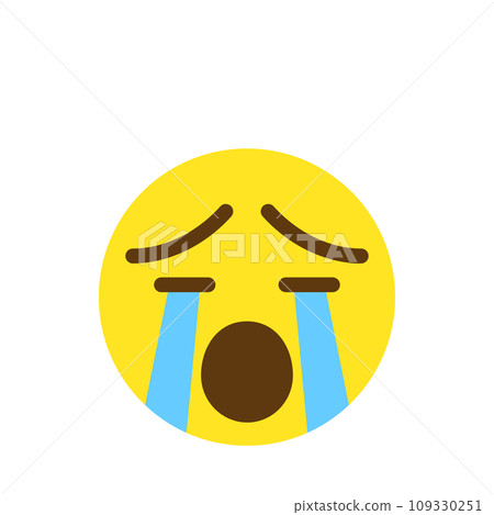 哭泣的圖釋圖標面部表情簡單的白色背景向量 109330251