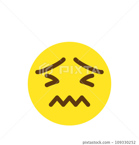 困惑的表情符號圖示 臉部表情 簡單的白色背景 向量插圖 109330252