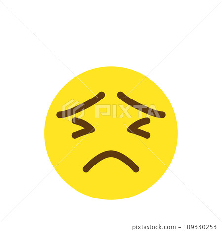 耐心表情符號圖示 臉部表情 簡單的白色背景向量 109330253