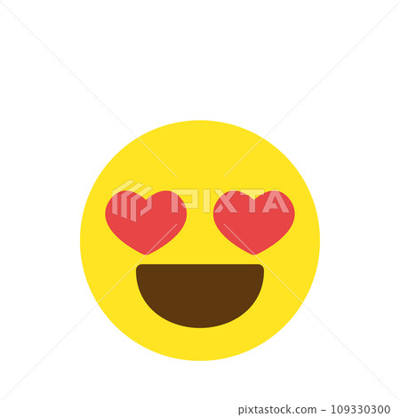 Eyes are heart emoji icon face expression simple white background vector 109330300
