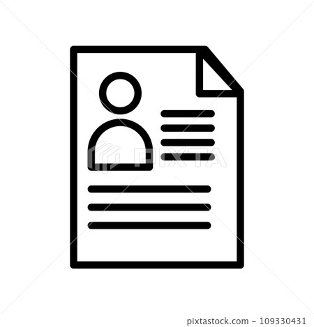 Vector icon business document and outline office symbol. Contract paper line picrogram with employment cv 109330431