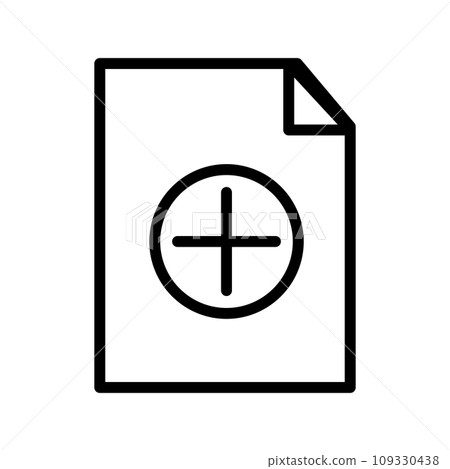 Vector symbol icon is perfect for web design. Isolated paper document flat illustration. File folder element for organizing data. Plus sign on the office or add button. Pictogram app for interface Vector symbol icon is perfect for web design. Isolated paper document flat illustration. File folder element for organizing data. Plus sign on the office or add button. Pictogram app for interface 109330438