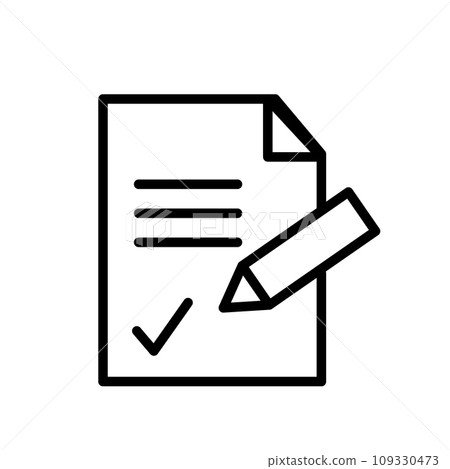 Vector line icon editable contract is a white document with a mark for signature on the sheet. Business pen design is a pictogram for an office, illustrating a thin line illustration paper. Vector line icon editable contract is a white document with a mark for signature on the sheet. Business pen design is a pictogram for an office, illustrating a thin line illustration paper. 109330473