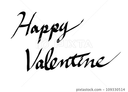 English cursive Happy Valentine's handwriting on transparent background 109330514