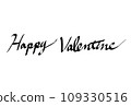English cursive Happy Valentine's handwriting on white background 109330516