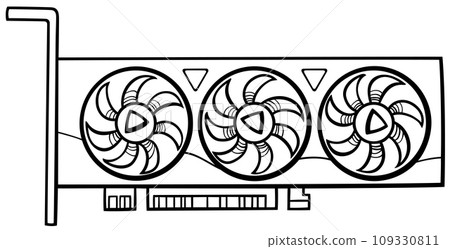 graphics card computer component cartoon clip art coloring page 109330811