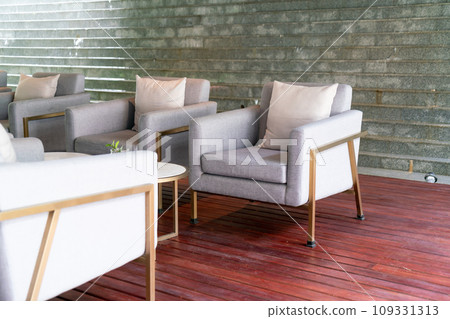 beautiful sofa on outdoor balcony 109331313