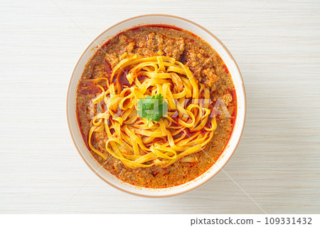 Spicy Chinese Yunnan Noodles Soup or Kwa Meng 109331432