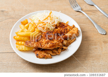 grilled spicy barbecue chicken steak 109331687