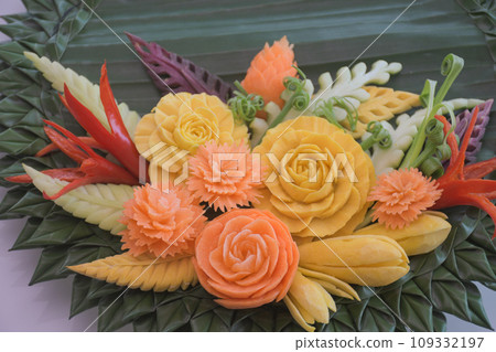 Vegetable carving. Vegetable carving. 109332197