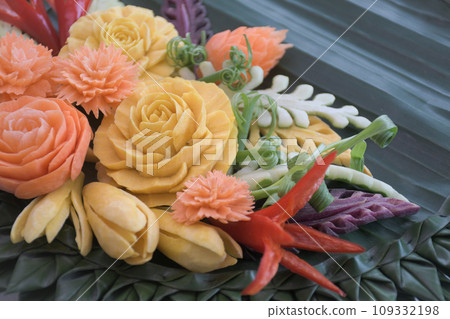 Vegetable carving. Vegetable carving. 109332198
