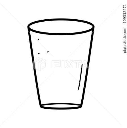 Glass empty glass doodle icon. Vector illustration tableware for drinks and liquids. Isolated on a white background. 109332271