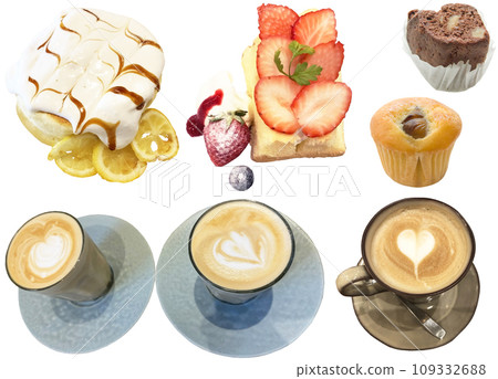 Cutout material set - cafe sweets 109332688