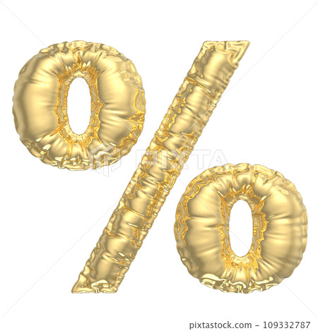 Number With Font 3D Gold Render Number With Font 3D Gold Render 109332787