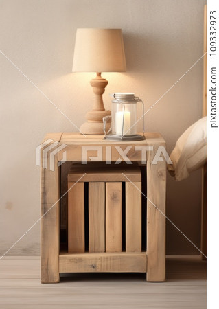 Several books and a night lamp on the bedside table. Several books and a night lamp on the bedside table. 109332973