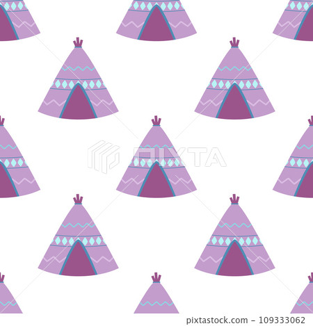 seamless pattern with teepee tent 109333062
