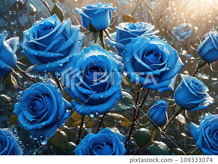 Illustration of a rose with drops AI generated image Illustration of a rose with drops AI generated image 109333074