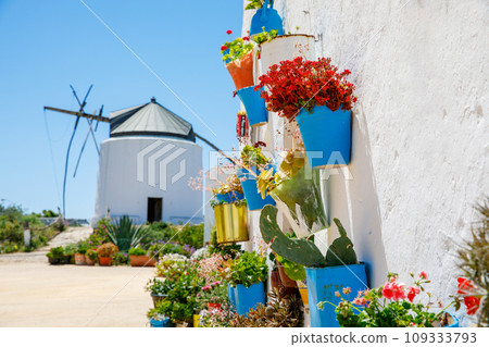 Old mill of Vejer de la Frontera, Spain, Andalusia region, Costa de la Luz, Cadiz district, White Towns, Iberian Peninsula, Old town. Ruta de los Pueblos Blancos Old mill of Vejer de la Frontera, Spain, Andalusia region, Costa de la Luz, Cadiz district, White Towns, Iberian Peninsula, Old town. Ruta de los Pueblos Blancos 109333793