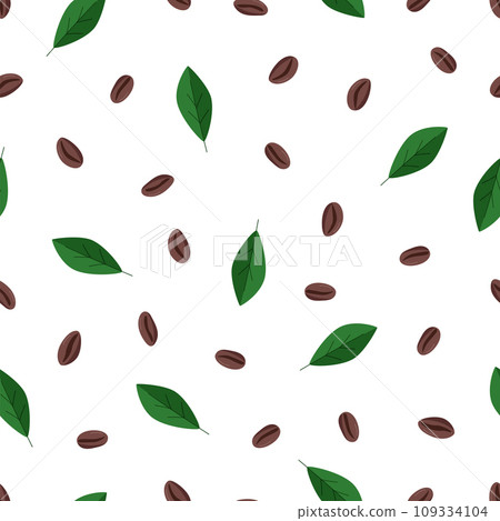 Seamless coffee concept pattern. Vector illustration background of coffee beans. Seamless coffee concept pattern. Vector illustration background of coffee beans. 109334104