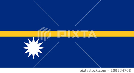 The national flag of Nauru vector illustration. Flag of the Republic of Namibia with official color and accurate proportion. Civil and state ensign 109334708