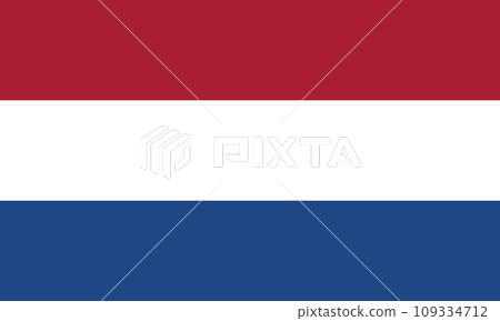 The national flag of Netherlands vector illustration with official color The national flag of Netherlands vector illustration with official color 109334712