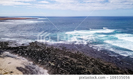 Aerial view of Popcorn Beach - Spain, Canary Islands, Fuerteventura 109335056