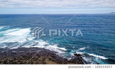 Aerial view of Popcorn Beach - Spain, Canary Islands, Fuerteventura 109335057