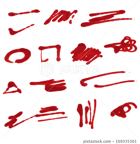 Red ink scattering/handwriting texture material vector 109335301