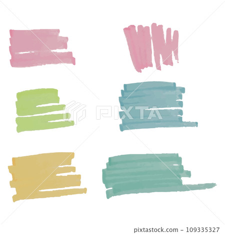 彩色螢光筆描邊插畫素材向量 彩色螢光筆描邊插畫素材向量 109335327