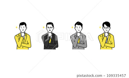 各種男子擺姿勢的插圖集，向量 109335457