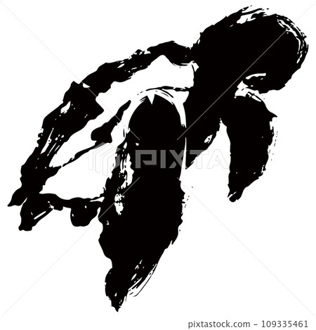 Turtle sumi-e style illustration material vector Turtle sumi-e style illustration material vector 109335461
