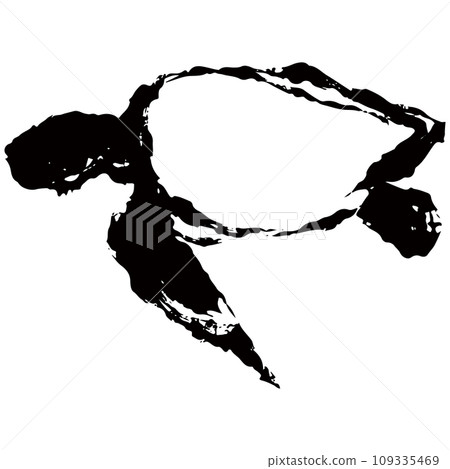 Turtle sumi-e style illustration material vector Turtle sumi-e style illustration material vector 109335469