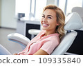 A Close-Up of a Woman's Smile with White Teeth 109335840