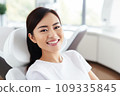 A Close-Up of a Woman's Smile with White Teeth 109335845