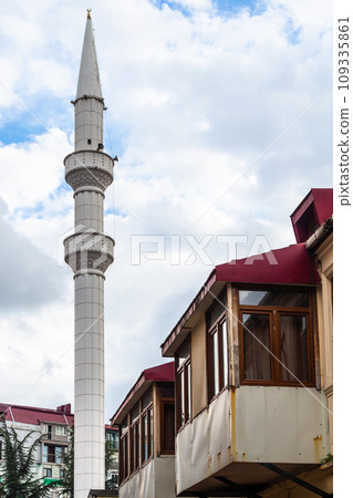 view of Orta Jame mosque minaret in Batumi city 109335861