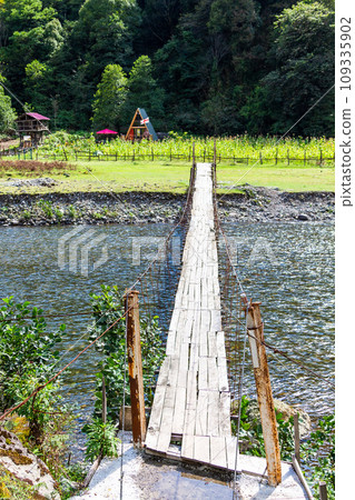 view of suspension bridge with wood flooring view of suspension bridge with wood flooring 109335902