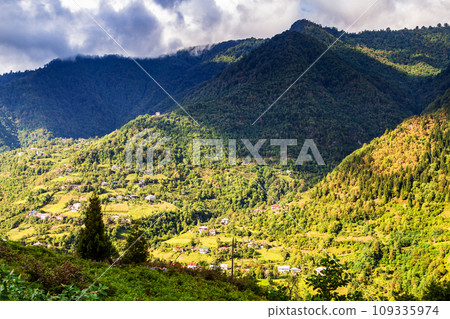rainy clouds over mountains in Adjara in autumn rainy clouds over mountains in Adjara in autumn 109335974