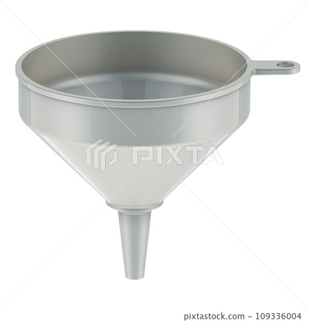 Plastic funnel, 3D rendering Plastic funnel, 3D rendering 109336004